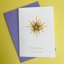 Load image into Gallery viewer, Handmade Thank You Card | You&#39;re A Star Handmade Card