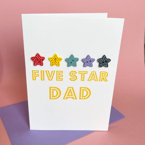 Five Star Dad Card | Handmade Father's Day Card