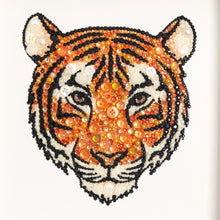Load image into Gallery viewer, Sparkly original tiger button art. Perfect for any animal lover.