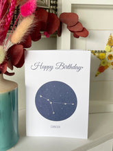Load image into Gallery viewer, Cancer constellation zodiac birthday card