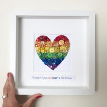 Load image into Gallery viewer, Personalised Teacher Thank You Gift Rainbow Heart