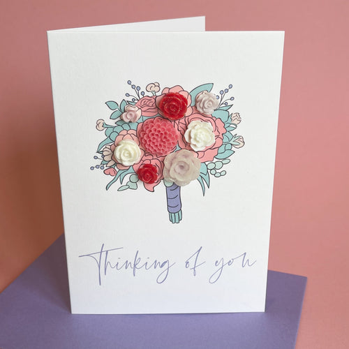 Thinking Of You Card, A6, Bouquet of flowers