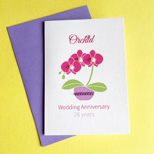Load image into Gallery viewer, Orchid Wedding Anniversary Card | 28th Anniversary
