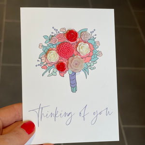 Thinking Of You Card, A6, Bouquet of flowers